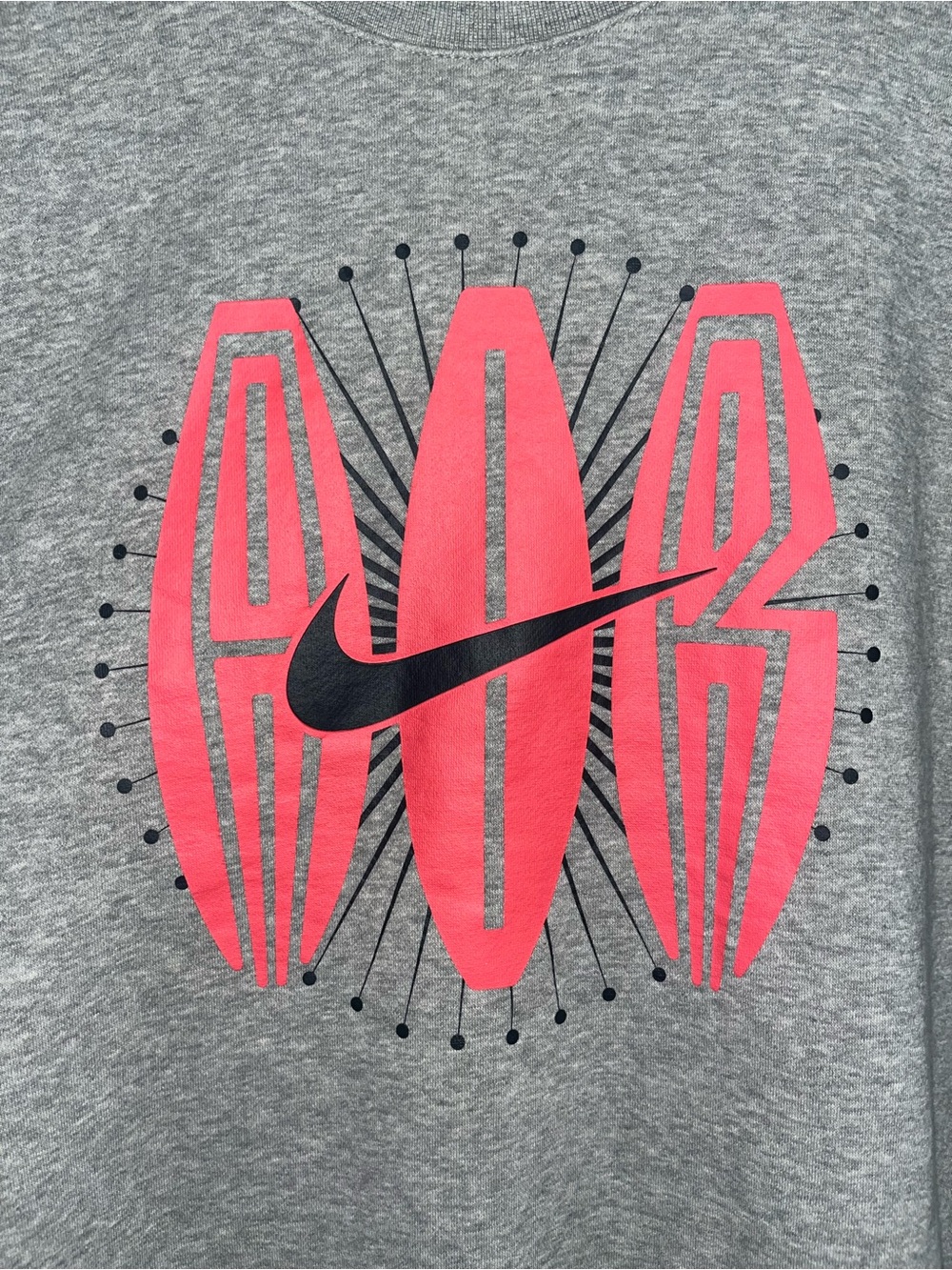 Nike Air Swoosh Retro Graphic Fleece Sweatshirt Gray DN5157-063 Mens Size Large - Picture 3 of 6